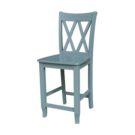 Whitewood Industries Solid Wood Double X-Back Counter Height Dining Stool - 24" Seat Height S86-202